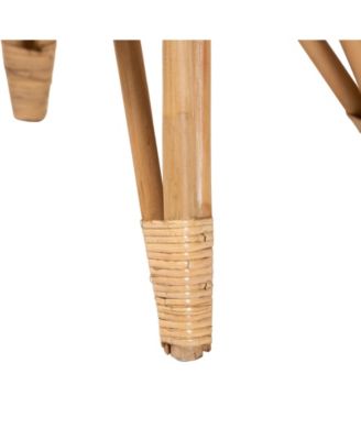 Earvin 18.9" Rattan Bohemian Footstool