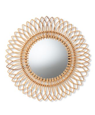 Bora 31.5" Rattan Bohemian Accent Wall Mirror