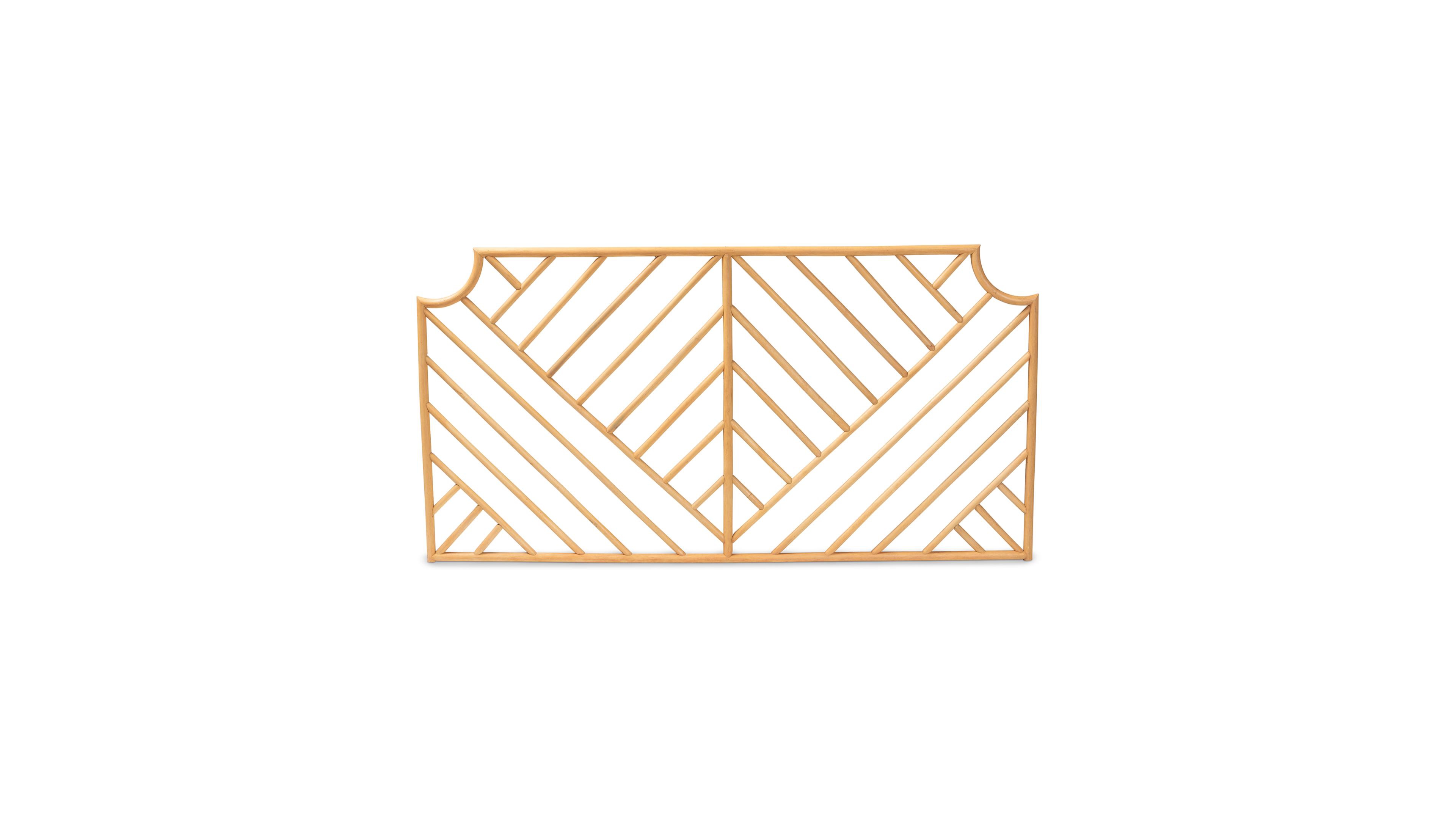 Furniture Giza 63.8" Bohemian Natural Brown Rattan Queen Wall-mount Headboard