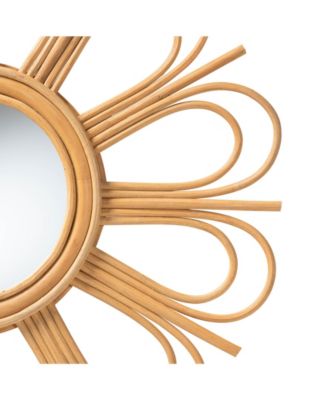 Sakura 23.2" Rattan Bohemian Accent Wall Mirror
