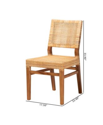 Lesia 22.4" Rattan Bohemian Dining Chair
