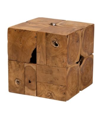Eldora 17" Teak Root Rustic Transitional End Table