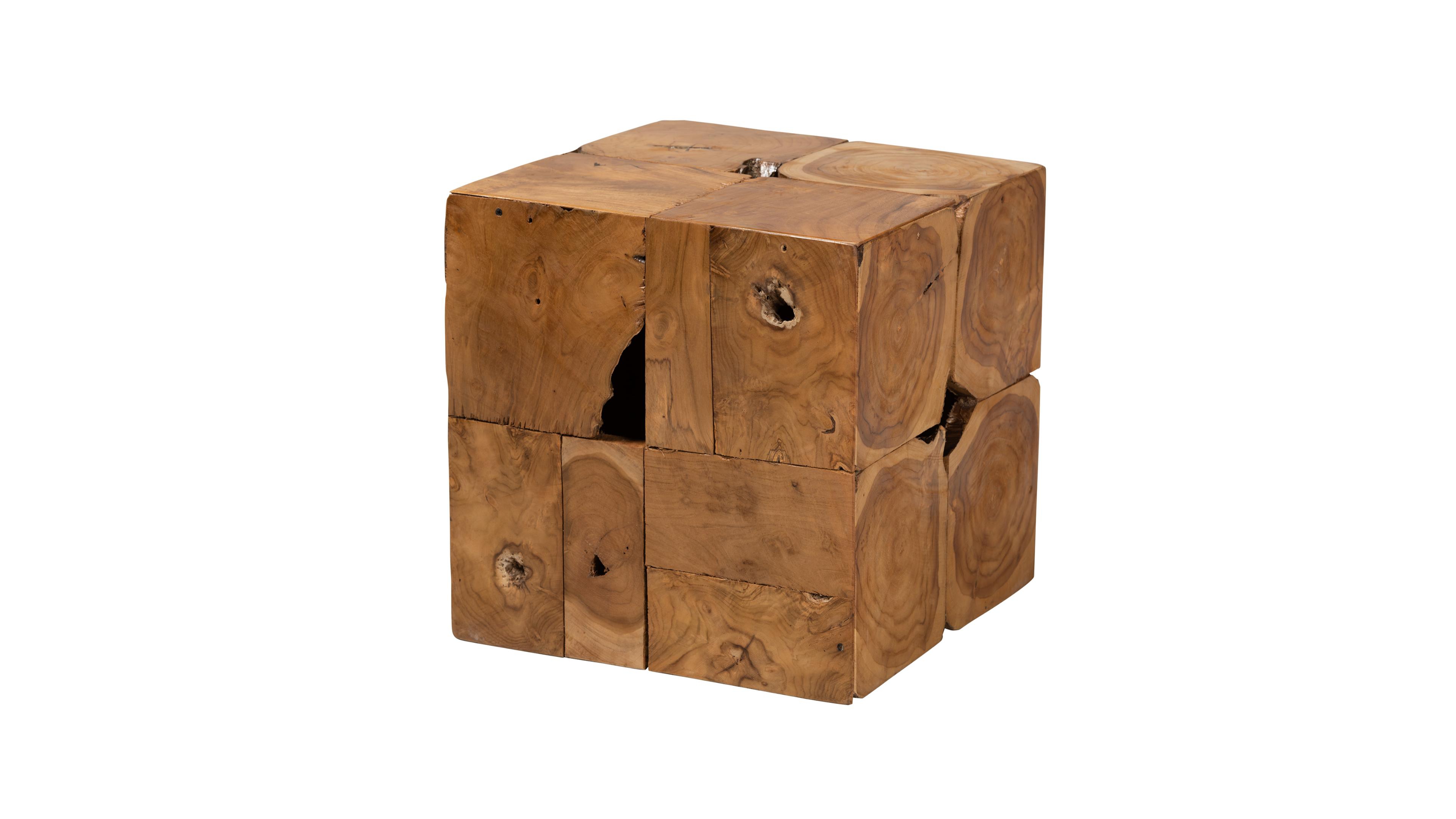 Furniture Eldora 17" Teak Root Rustic Transitional End Table