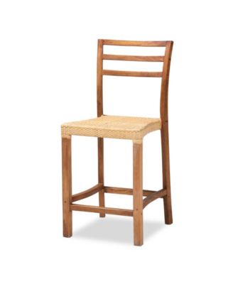 Arthur 19.5" Rattan Mid-Century Counter Stool