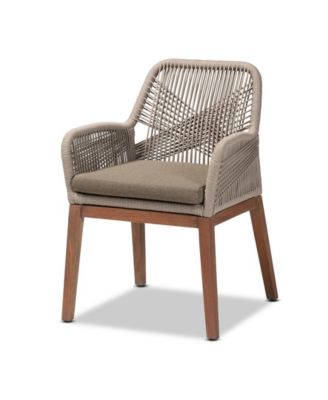 Jennifer 23.6" Wood Mid-Century Dining Armchair