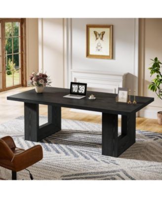 Home Office Desk, 62.99" Large Farmhouse Executive Desk, Computer Table, Writing Table