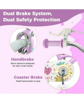 Kids Adjustable Training Bike with Dual Brake and Safety Features