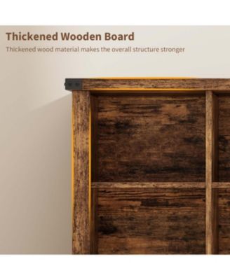 8 Cube Storage Organizer Bookshelf, 62" Long 3-Tier Farmhouse Bookcase, Wood Storage Shelf for Entryway or Living Room