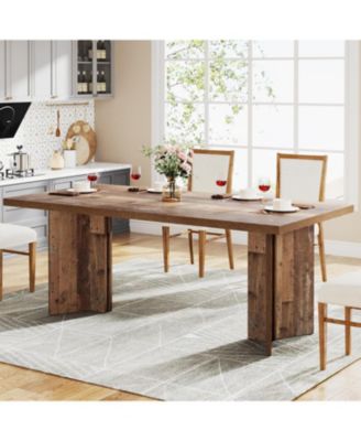 63-inch Dining Table for 4-6, Farmhouse Kitchen Table with Large Tabletop, Rectangular Dinner Eating Table
