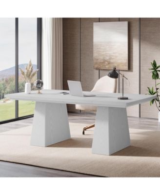 63-Inch Executive Desk, Large Office Computer Desk with Double Pedestal, Modern Simple Workstations