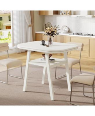 Dining Table for 2-4 People, 31.5 Inches Small Modern Kitchen Table with Storage Shelf, Dining Room