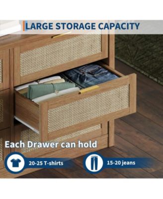 53" Rattan Dresser for Bedroom