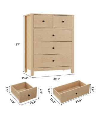 5 Drawer Dresser for Bedroom, Modern Tall Dresser Organizer with Storage Drawers