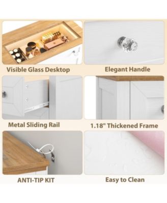 4-Drawer Wood RGB LED Light Bedroom Dresser