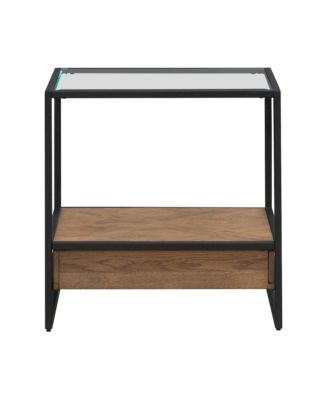 Bedford Drawer End Table for Living Room - Weathered Oak