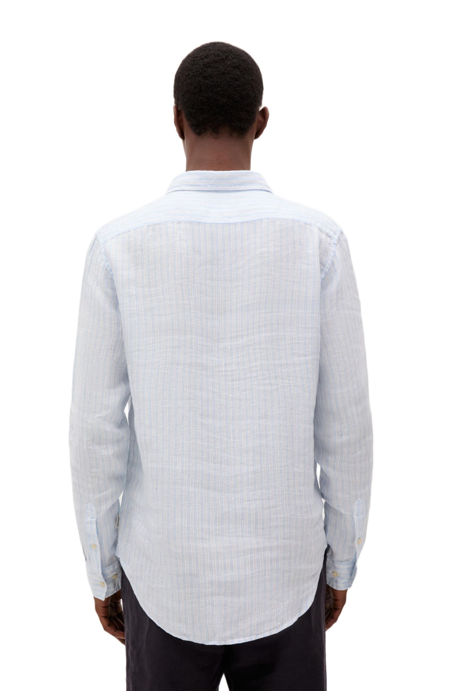 Мужская рубашка Scalpers New Fancy Linen Shirt., цвет: Skyblue Stripes — фото 4