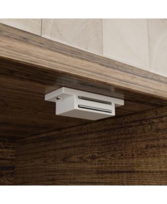 Brown Buffet Sideboard Cabinet with Metal Mesh Doors, 3-Drawers