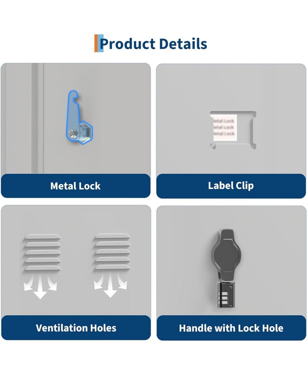 gaomon 71" Metal Locker Cabinet with Hanging Rod & 2 Shelves, Heavy Duty Steel Storage Lockable for Office, School, Gym, Rust-Resistant