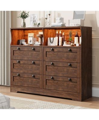 Wooden 6-Drawer Bedroom Dresser Chest