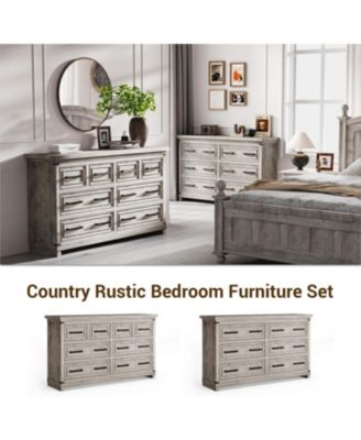 Dresser for Bedroom with 8 Drawers, Farmhouse Chests of Drawers