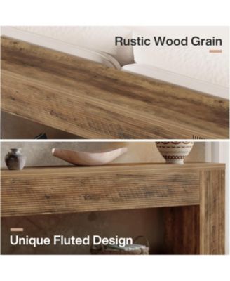 70.9-Inch Console Tables for Entryway, Narrow Wooden Long Sofa Table Behind The Couch, Rustic Brown