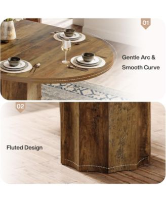 Oval Dining Table for 4-6 People, 55-Inch Kitchen Table with Rounded Edge Tabletop (No Chairs Included)