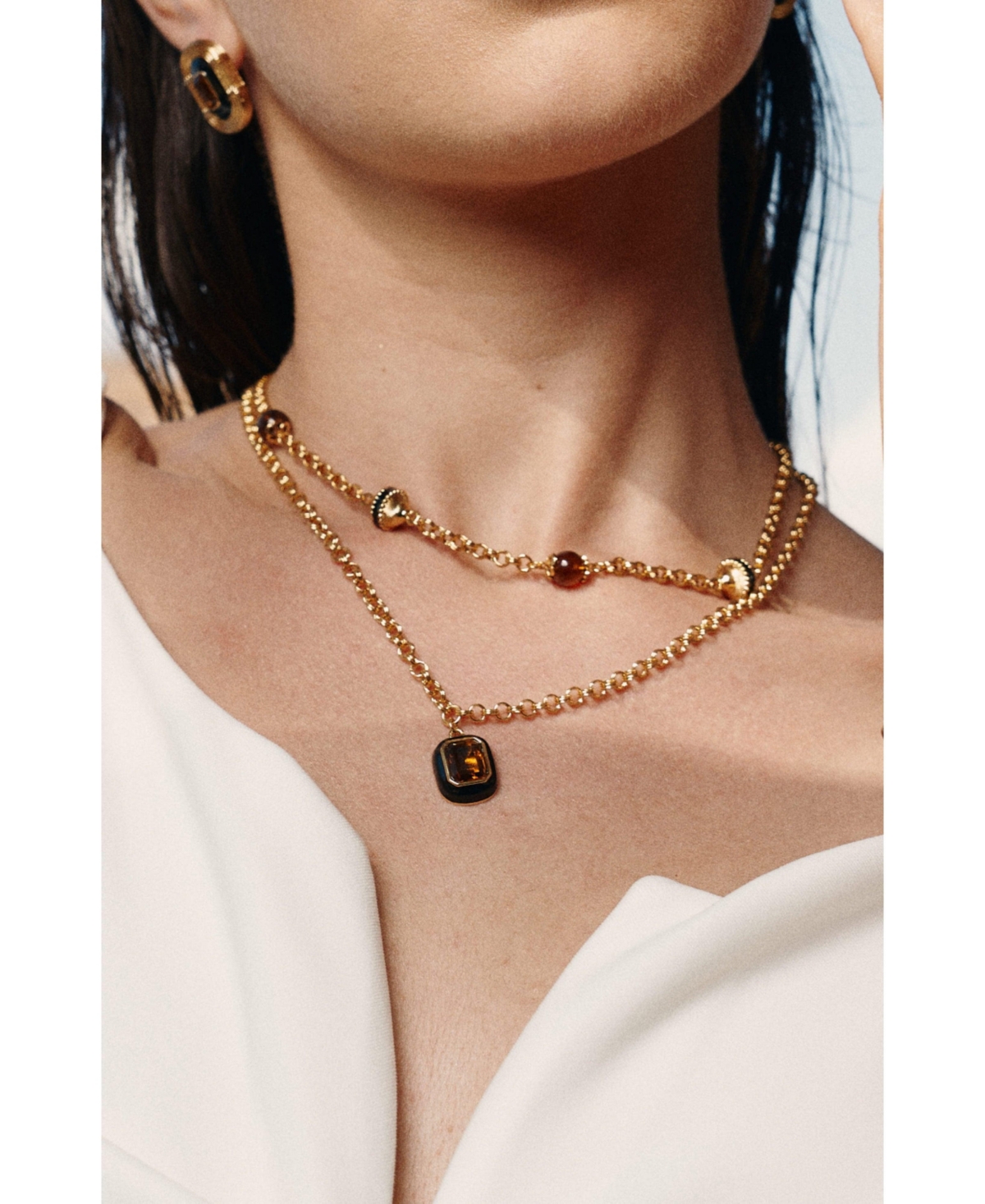 Retro Chic Roman Night Necklace Set