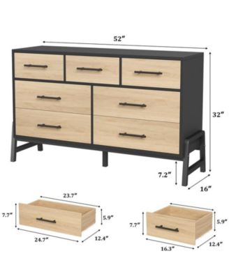 52-Inch Wide Freestanding 7-Drawer Bedroom Dresser