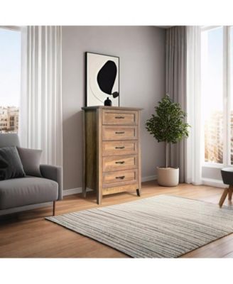 Chest of Dresser, Wood Vintage Dresser 5 Drawer