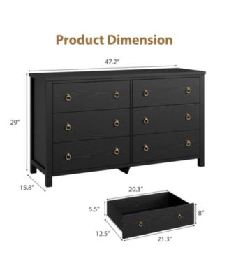 6 Dresser for Bedroom, 47.2" Wide Dresser
