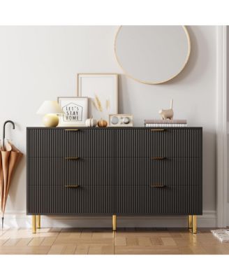 6 Drawer Dresser for Bedroom, Large Dresser Chest of Drawers, Modern Wood Storage Dresser Organizer