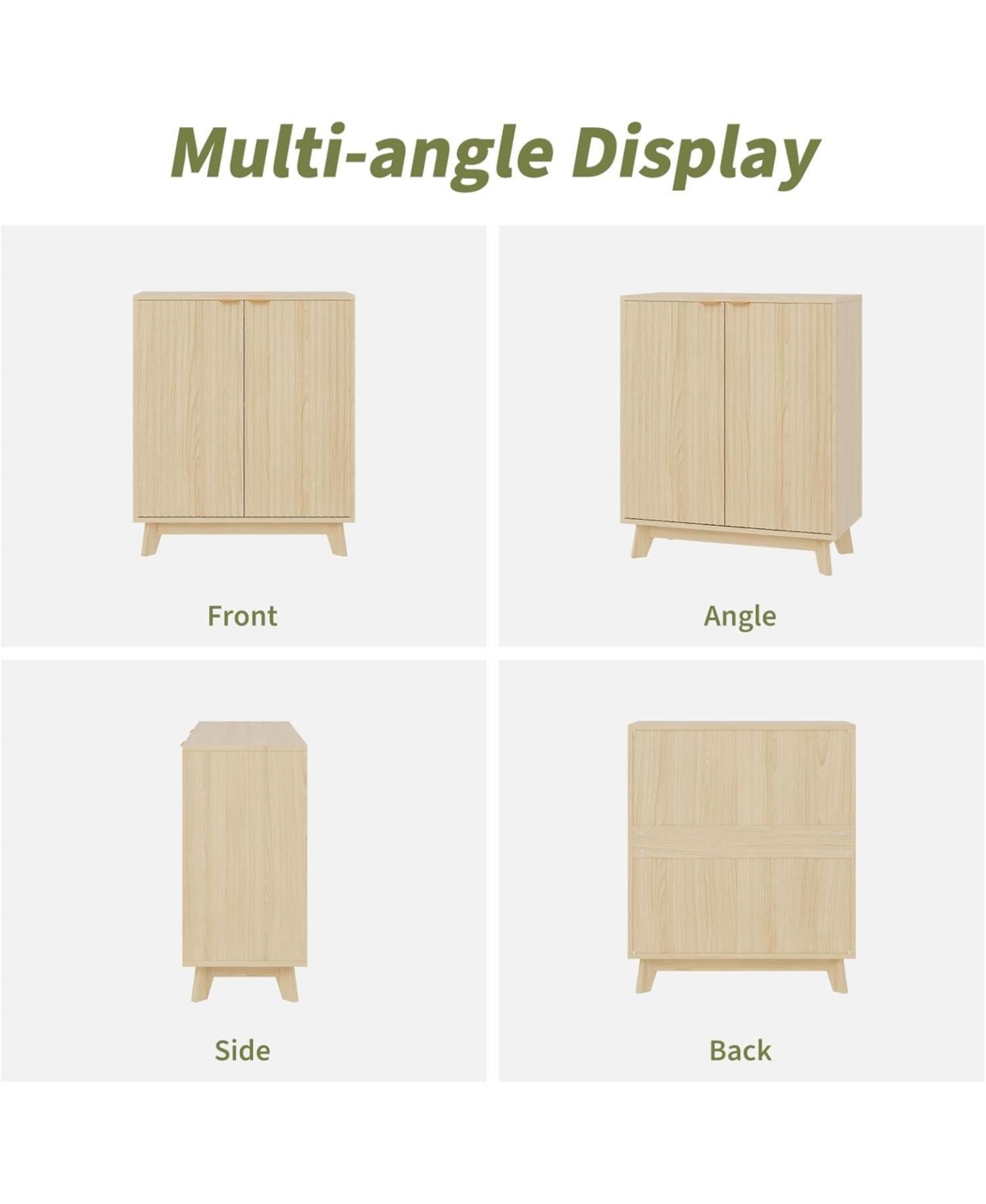 gaomon 34.49" Fluted Accent Sideboard Buffet Cabinet (2pcs), Modern Credenza with Doors & Adjustable Shelves, Coffee Bar Console for Living Room