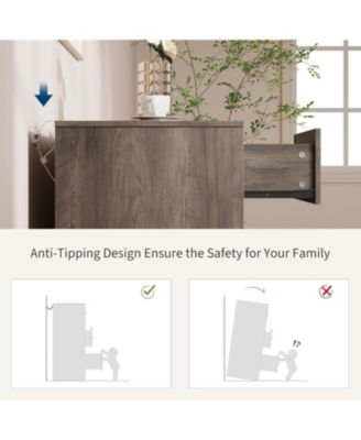 12-Drawer Wooden Bedroom Dresser, Wide Chest with Storage Organizer & TV Stand for 65" TV, Clothes Storage for Living Room, Hallway, 61"x15.75"