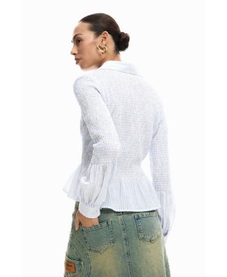 Women's Gathered striped shirt