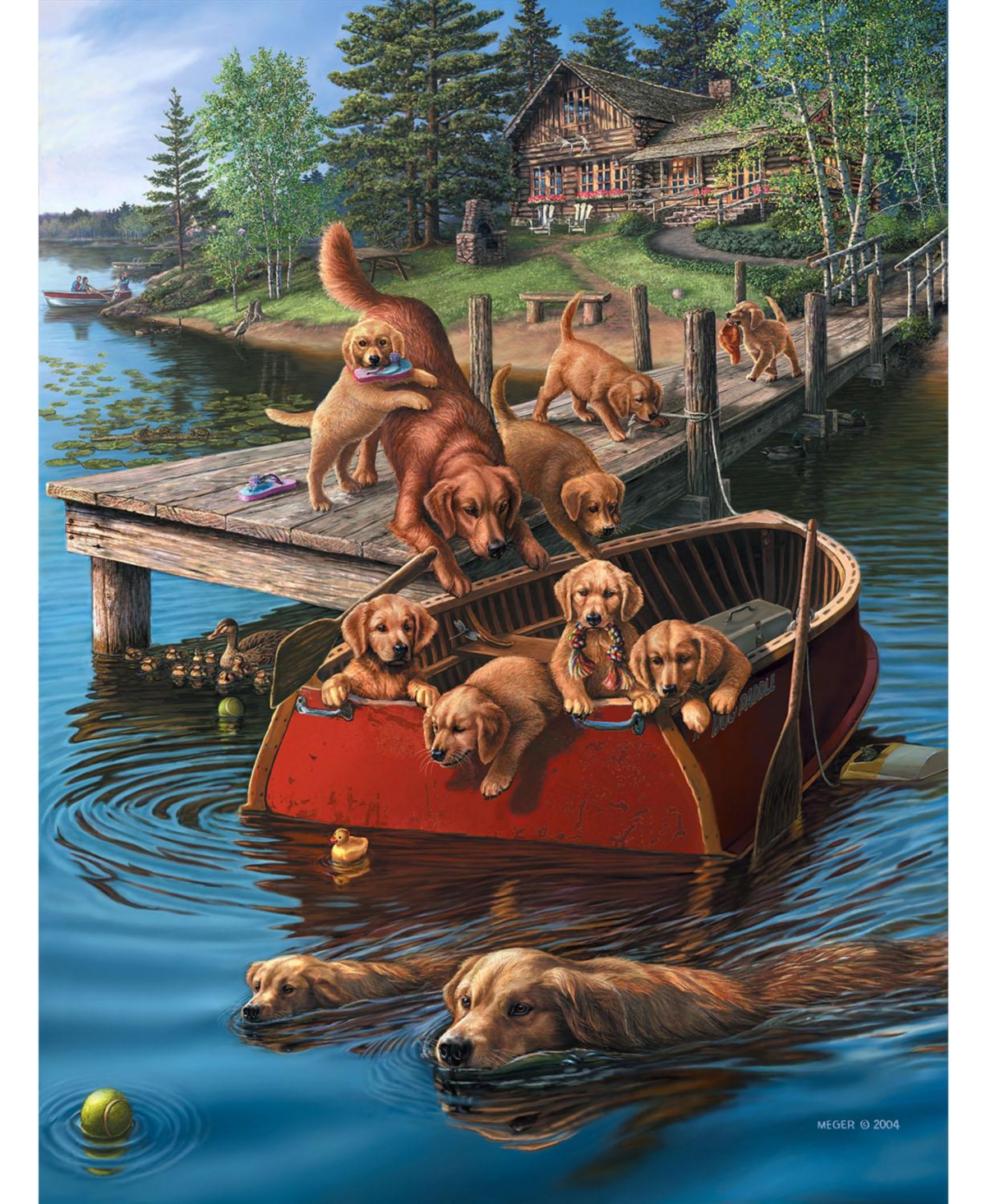 SunsOut Dog Paddle 300 piece Jigsaw Puzzle for Adults