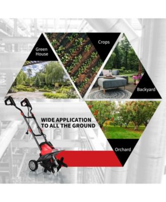 Corded Electric Tiller and Cultivator 9-Inch Tilling Depth
