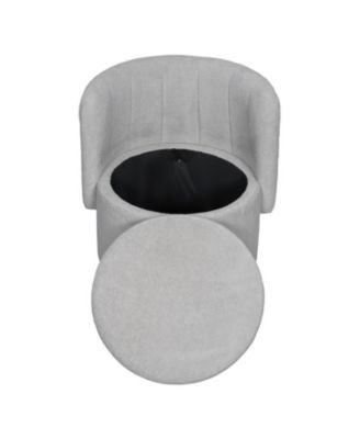 Streamdale 360 Degree Swivel Back Sofa Chair With Storage Space, Suitable For Bedroom and Living Room(Gray