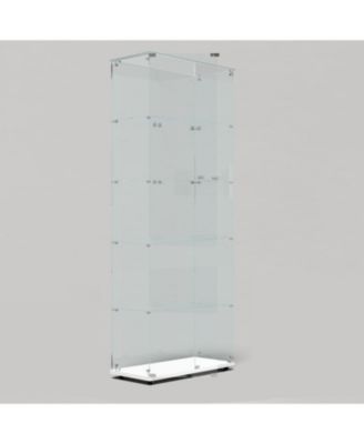 Streamdale Bluetooth LED Lighted Tempered Glass Display Cabinet - White