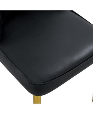  Modern PU Leather Dining Chairs with Gold Legs