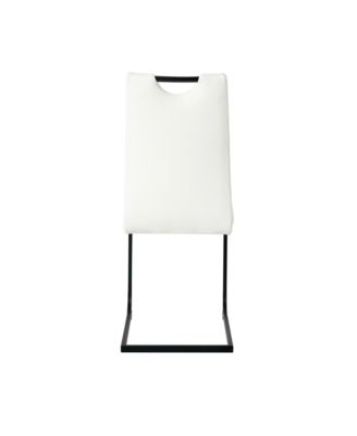 Streamdale Modern White PU Dining Chair with Black Metal Legs (Set of 4