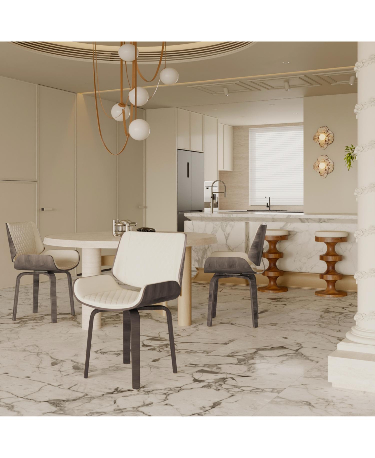 Streamdale Furniture Mid-Century Swivel Dining Chairs (Set of 2)