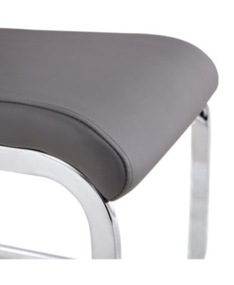 Modern Grey PU Leather Dining Chairs (Set of 2)