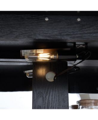 Antique Curio Cabinet with Glass Doors & E26 Bulb