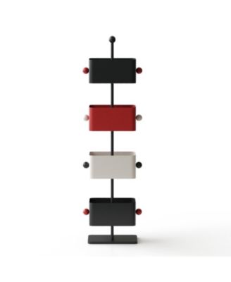  Black & Red Bookshelf/Side Table/Magazine Rack