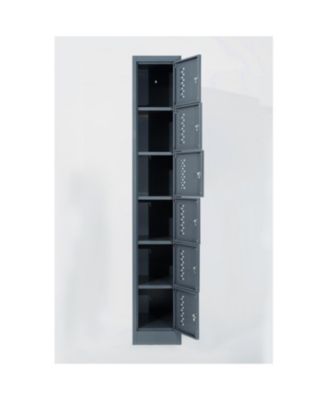 Metal Garage Cabinet - 6-Compartment Steel Locker