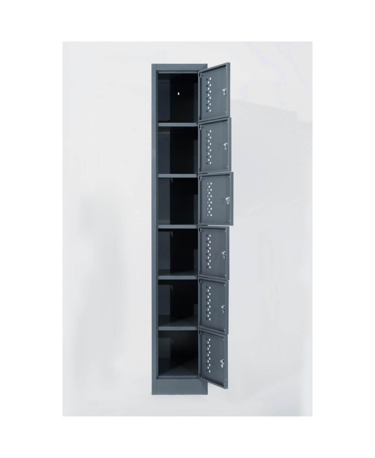 Streamdale Furniture Metal Garage Cabinet - 6-Compartment Steel Locker