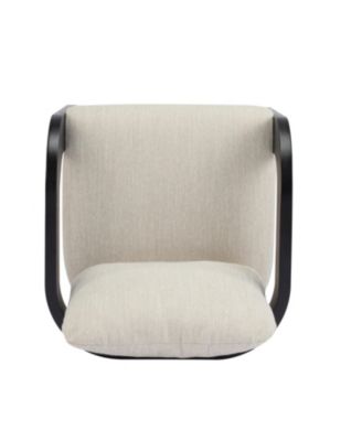 Streamdale 2-Pack Dining Chairs with Pillow Back, Beige Fabric, Black Solid Wood Frame