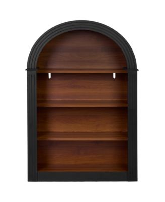  4-Shelf Tall Bookcase, 45.66" Black Wood Open Display