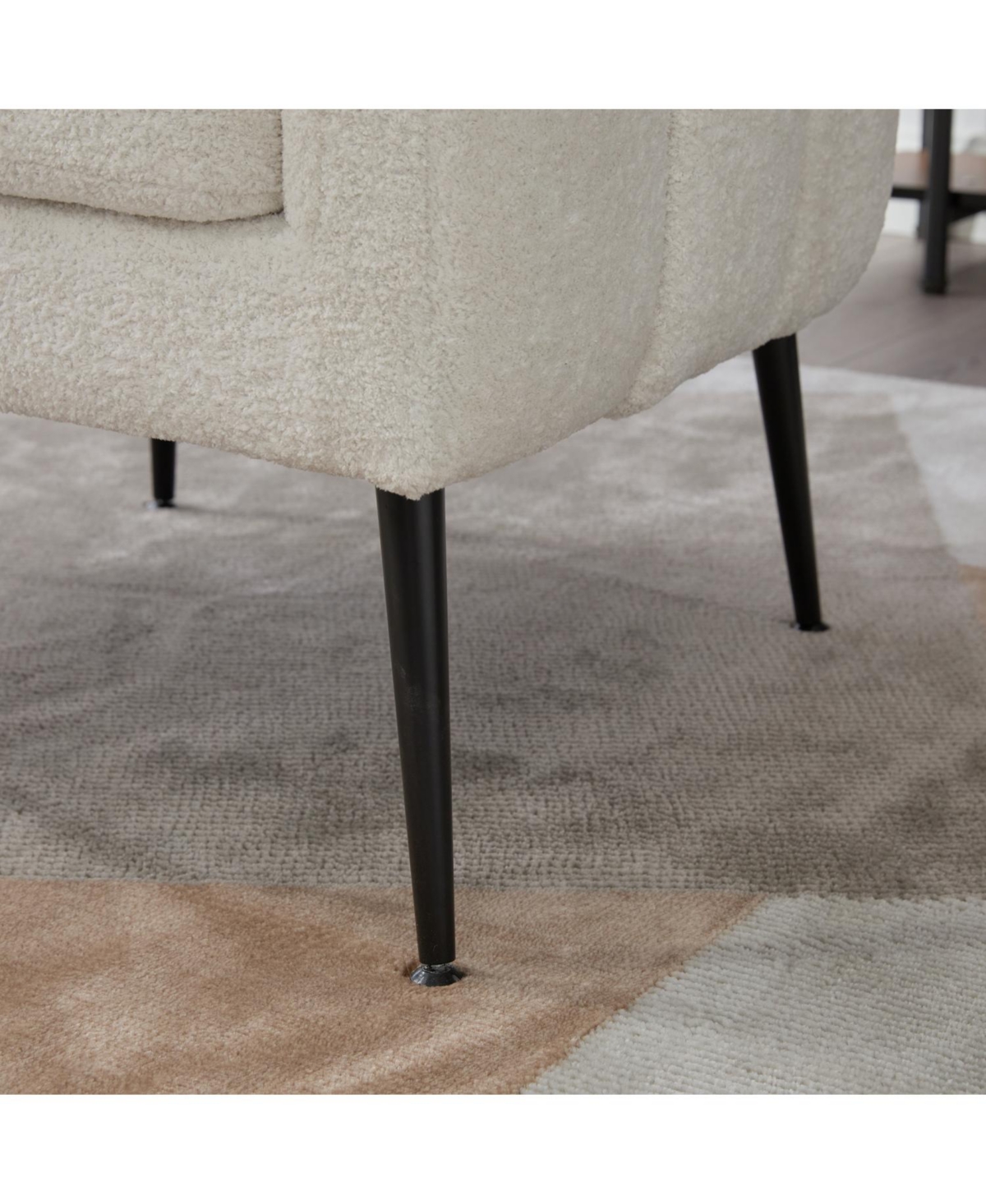 Streamdale Furniture Chenille Barrel Accent Chair - Ivory