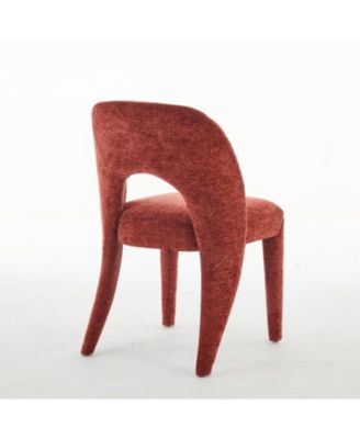 Rose Chenille Dining Chairs, Hollow Back, Set of 2